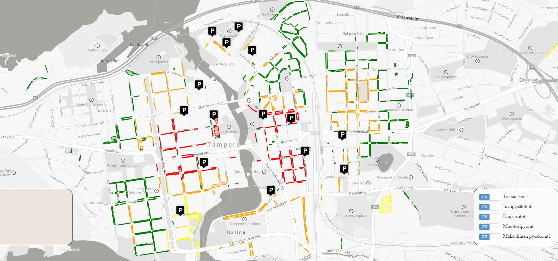 Tampereen keskustan pysäköinti